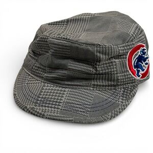 Chicago Cubs MLB Womens Cadet Hat Houndstooth Grey Glen Plaid Adjustable Cotton